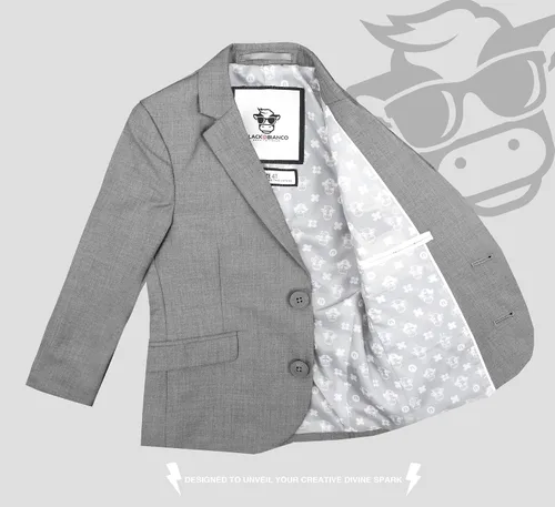 Miniatura 4 de Traje de primera clase para niños Black n Bianco Slim Fit estilo ligero Presentado por Baby Muffin