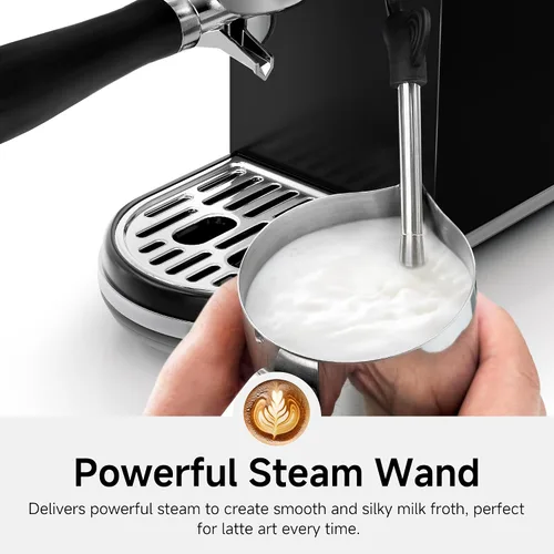 Miniatura 6 de HIBREW H10B - Cafetera de Espresso de 51mm - Temperatura y Volumen de Taza Ajustable a voluntad - Con Pantalla Inteligente y Medidor de Presión