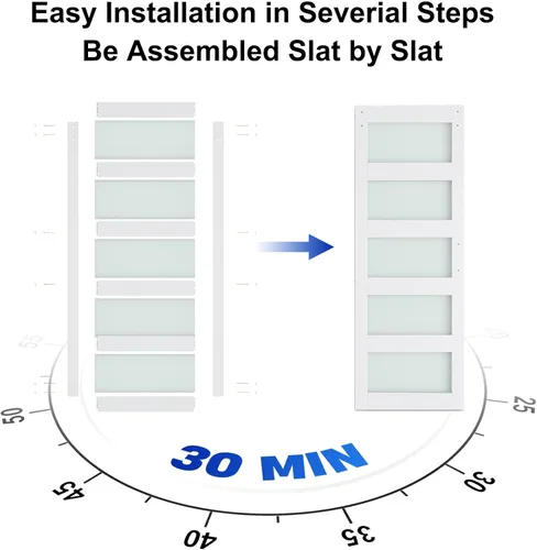 Miniatura 4 de SMARTSTANDARD - Puerta de granero de vidrio de 28 x 84 pulgadas con kit de herrajes deslizantes de 5 pies y asa, preperforada lista para montar