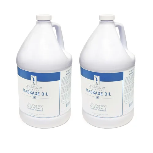 Master Massage - Aceite de masaje orgánico, sin perfume, rico en vitaminas y soluble en agua - Botella de 2 galones por paquete