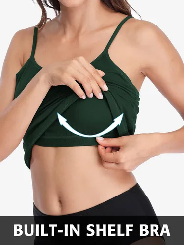 Miniatura 74 de Camisa Attraco de algodón, con tirantes estilo espagueti, con brasier incorporado, 2 paquetes, para mujer