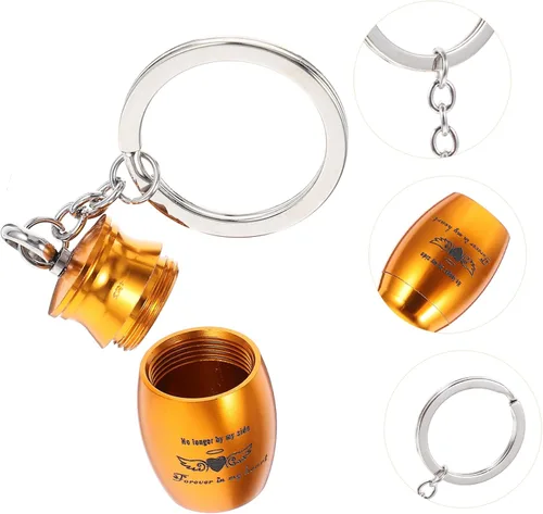 Miniatura 5 de IMIKEYA Llavero de contenedor de cenizas Llavero colgante de ceniza Llavero de metal Adorno de urna para mascotas