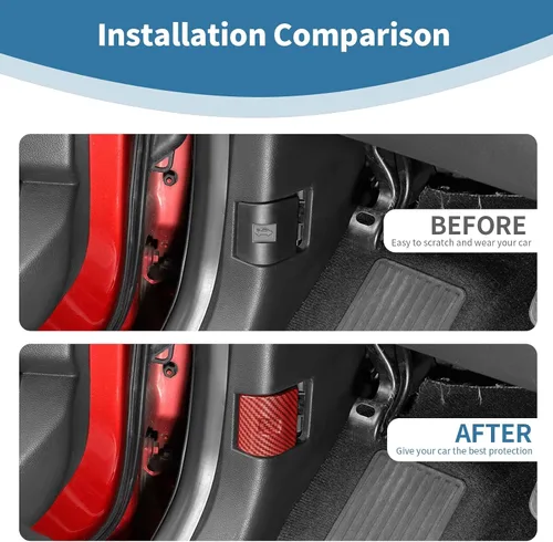 Miniatura 6 de Para F150 Rojo Fibra de Carbono Capó Interruptor de Liberación Pestillo Trim Cubierta para Ford F150 2009 up Rojo Fibra de Carbono Grano