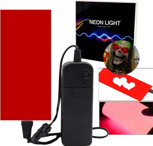 Miniatura 8 de Panel LED flexible, lámina electroluminiscente EL Cinta cortable suave para máscara de ojos, cosplay, decoración de fiesta, bricolaje - Luz Verde