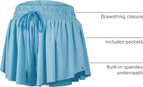 Miniatura 140 de Blaosn Pantalones cortos atléticos fluidos para mujer, gimnasio, yoga, entrenamiento, correr, pantalones cortos de tenis, falda falda linda, ropa