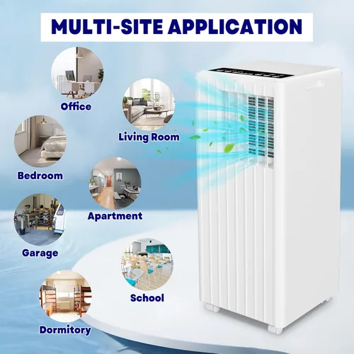 Miniatura 6 de Jojoka Aire acondicionado portátil con control remoto, acondicionador portátil de 8000 BTU para habitación, dormitorio, oficina con unidad de CA