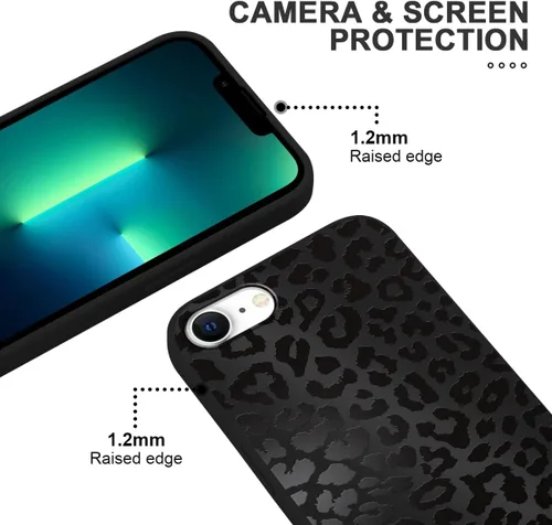 Miniatura 3 de Paquete de 2 fundas de teléfono con bonito estampado de guepardo para iPhone 7/8/SE 2020 / SE 2022 de 4.7 pulgadas, diseño de leopardo de lujo