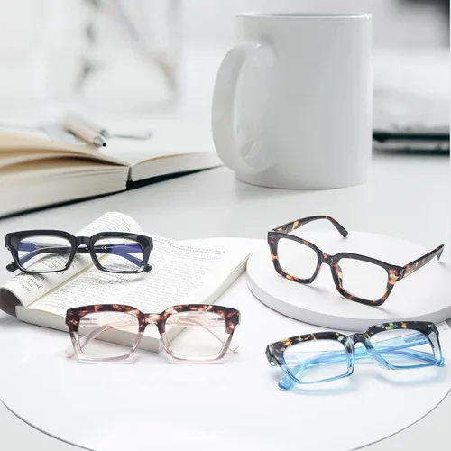 Miniatura 6 de Gafas de lectura progresivas multienfoque para mujer, estilo Oprah, luz azul, lentes para lectura de computadora 4 mezcla
