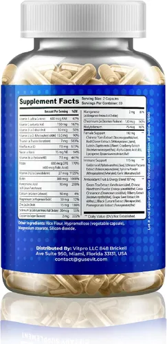 Miniatura 7 de Multivitamínico 37 en 1 para mujer para apoyo inmunológico y estrés, refuerzo de energía, salud ósea y de la piel y crecimiento del cabello
