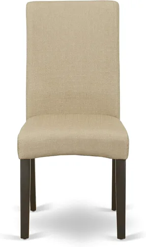 Miniatura 6 de EAST WEST FURNITURE Mesa rectangular de 4860 pulgadas y seis sillas Parson con patas de acabado capuchino y tela de lino, color marrón