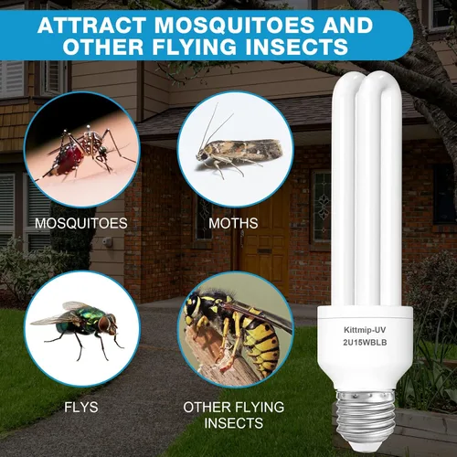 Miniatura 6 de Bug Zapper - Bombilla de repuesto tipo U, 15 W, E26, E27, compatible con Homesuit, Keuomy, Yluces, Yissvic, Powify y otros modelos Bug Zapper