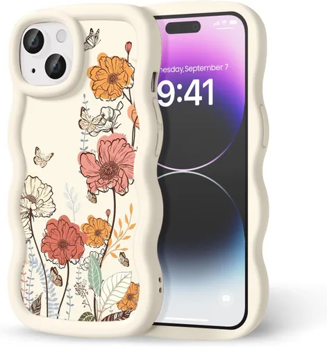 Miniatura 16 de Compatible con iPhone SE/8/7 Funda para Mujeres y Niñas, Marco Ondulado Rizado con Patrón Lindo, Estética Delgada Suave Silicona TPU Parachoques