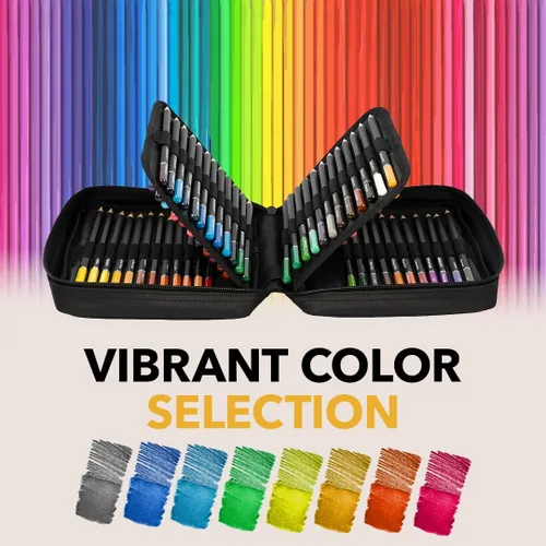 Miniatura 3 de Castle Art Supplies - Juego de 72 lápices de acuarela para colorear con estuche de cierre fácil para viajes para adultos y artistas Lápices