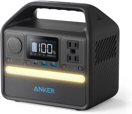 Estación de energía portátil Anker 521 mejorada con batería LiFePO4, PowerHouse de 256Wh y 6 puertos, generador solar de 300W (600W pico) (panel