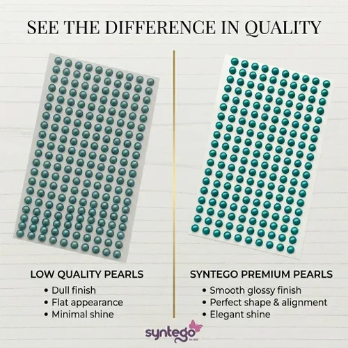 Miniatura 7 de Syntego 200 perlas autoadhesivas de 0.236 pulgadas (0.236 in), calcomanías de perlas con parte trasera plana para manualidades, álbumes de recortes