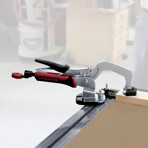 Miniatura 5 de Milescraft 4022 TrackLock - Base de abrazadera de banco de bloqueo de riel - Accesorio de sujeción para rieles en T, negro metálico