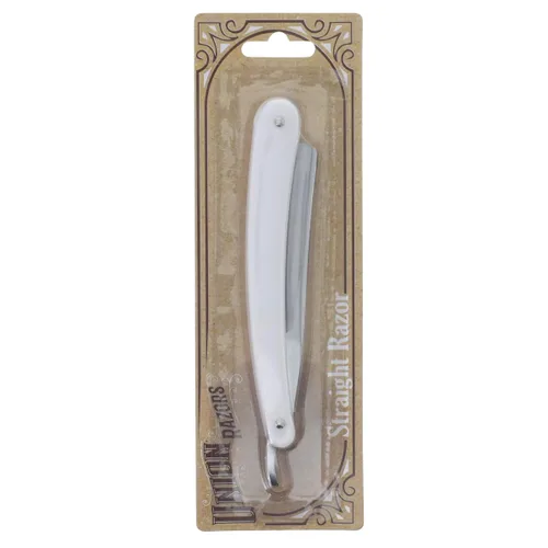 Miniatura 5 de Union Razors Maquinilla de afeitar SR2 de borde recto con mango blanco