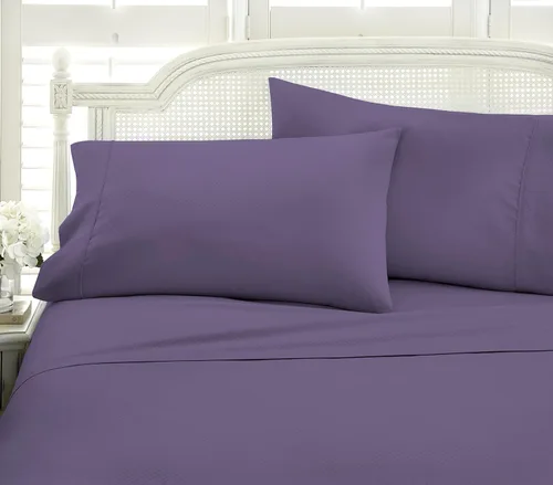 Miniatura 22 de ienjoy Home - Juego de sábanas de 4 piezas con estampado a cuadros en relieve, color crema 2-Crema a cuadros