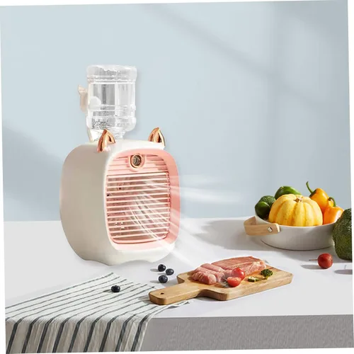 Miniatura 4 de Aire acondicionado portátil, mini ventilador de enfriamiento de oreja de gato de 40.6 fl oz con tanque de agua, ventilador de aire acondicionado 2