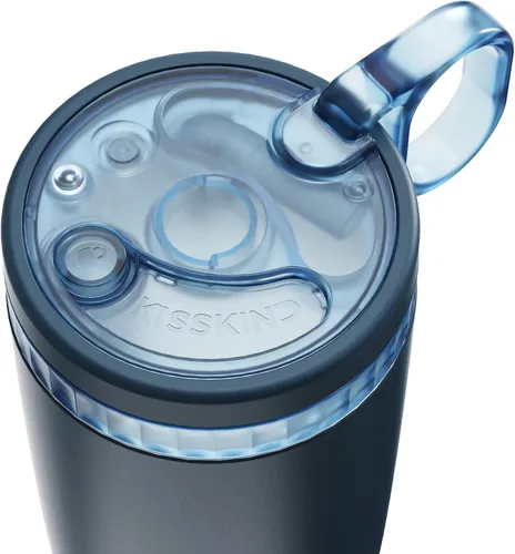 Miniatura 4 de KISSKIND Vaso de café helado con popote oculto, taza de café helado reutilizable de 20 onzas, taza de viaje con forro de cerámica que cabe en bolsas