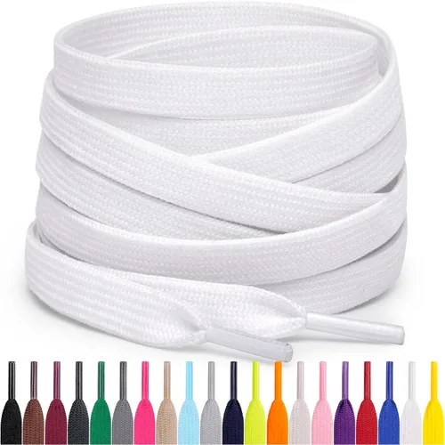 Miscly Cordones planos para zapatos deportivos, múltiples longitudes y colores disponibles