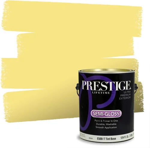 Miniatura 150 de PRESTIGE Pinturas Pintura Exterior e Imprimación En Uno, 1 Galón, Satinado, Pareja Comparable de Benjamin Moore* Amarillo* 320BM-PCM