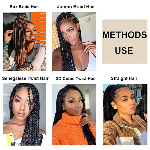 Miniatura 5 de Liang Dian Cabello para hacer trenzas, Cabello estirado para hacer trenzas, 12 pulgadas, 8 paquetes, color ombre púrpura, para sellar en agua