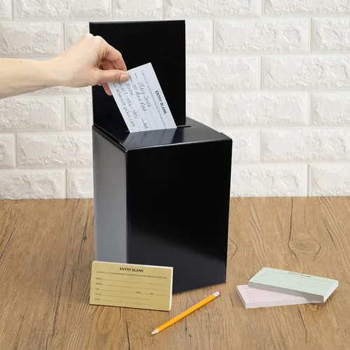 Miniatura 8 de Boleta de colección de donación de boletos para rifa, reutilizable, resistente cartón grueso con ranura para comentarios, caja de sugerencias
