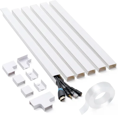 Miniatura 10 de Ocultador de Cables, Ocultador de Cables de 58 pulgadas, Cubiertas de Cables para Cables en la Pared, Canaleta Cubierta de Cable Pintable