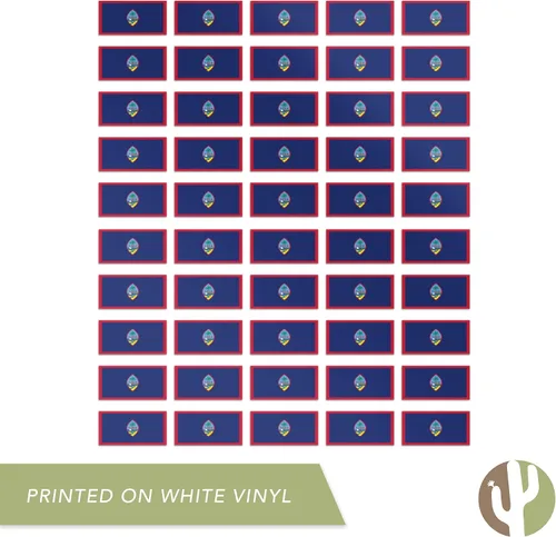 Miniatura 4 de Desert Cactus Adhesivo de bandera de Guam Country Decal de 1 pulgada Rectángulo Hojas 50 piezas en total Logo Niños Scrapbook Car Vinyl Window