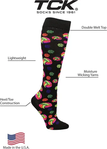 Miniatura 3 de TCK Krazisox Neon Volleyball Logo Socks