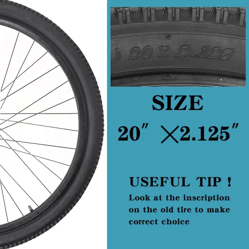 Miniatura 4 de Paquete de 2 neumáticos de bicicleta de 14/16"/18"/20"/26"x2.125" con o sin tubos interiores 14/16/18/20x1.75/1.95/2.125 AV 1.260 in válvulas