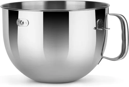 Miniatura 6 de Tazón de acero inoxidable compatible con mezclador Kitchenaid de 4.5/5 cuartos de galón, con tapa, cuenco inoxidable de 5 cuartos de galón