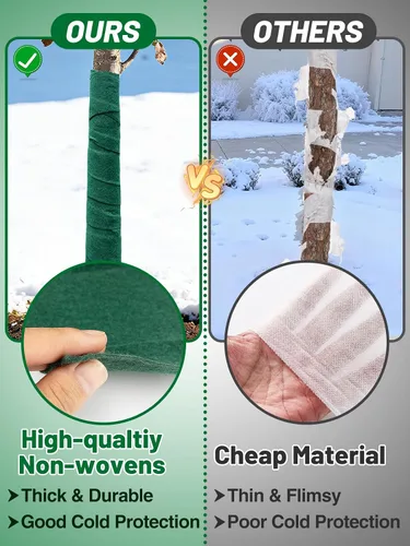 Miniatura 2 de ANPHSIN Protector de árbol para protección contra la congelación en invierno, 65 pies x 2 piezas, protector de corteza de tronco transpirable