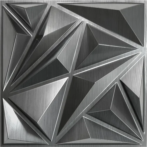 Miniatura 10 de STICKGOO Paneles de pared 3D para decoración de pared interior, paneles de acento de pared de diseño de diamante en oro champán, 30.5 x 30.5 cm
