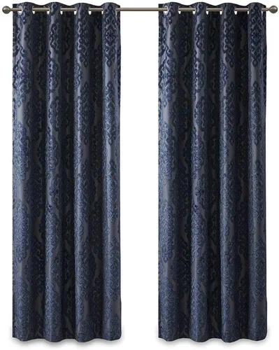 Miniatura 13 de Sun Smart Mirage - Cortina opaca para ventana (100 % de eliminación de luz), tela tejida de estilo jacquard, patrón damasco, con ojales, 50 x 84