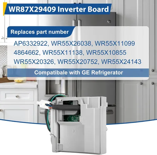 Miniatura 6 de Placa inversora WR87X29409 mejorada, compatible con refrigerador General Electric (GE), calidad OEM, VCC3 1156 K8 F 90, reemplaza WR55X10855