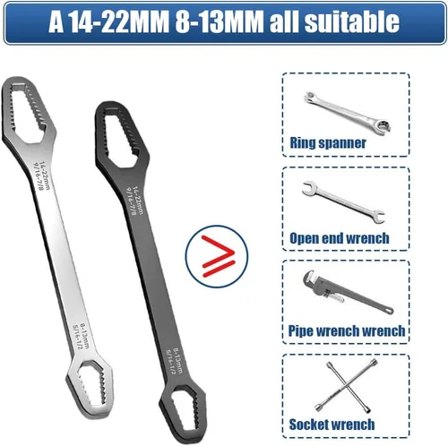 Miniatura 4 de 2 llaves Torx universales de doble cabeza autoaprietadas, 0.315 in - 0.866 in, herramientas de reparación de llaves universales autoaprietadas