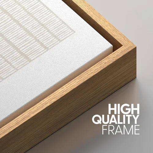 Miniatura 354 de SIGNWIN Lienzo enmarcado para pared, arte con pinceladas de flujo neutro en tonos beige abstractos, ilustraciones, arte moderno, decorativo