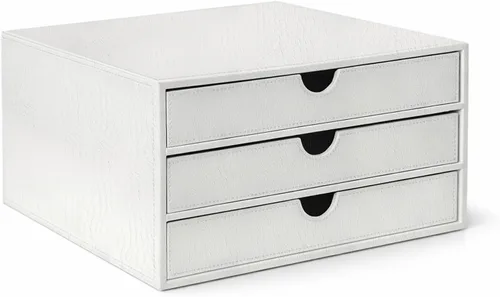 Miniatura 13 de Organizador de Documentos UnionBasic, Caja de Almacenamiento de Archivos con 3 Cajones, Organizador de Archivos para Escritorio de Oficina, Beige