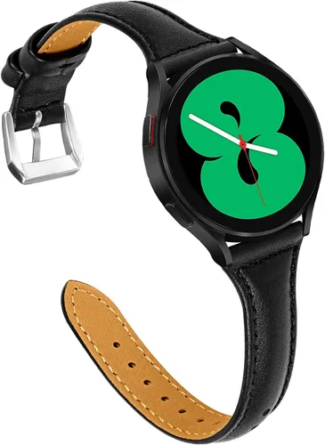 Miniatura 14 de JOYOZY Correa de cuero compatible con Samsung Galaxy Watch 6/7/FE/5/4 de 40 mm, 44 mm, Active (40 mm)/2 (40 mm) (44 mm), correa de muñeca delgada