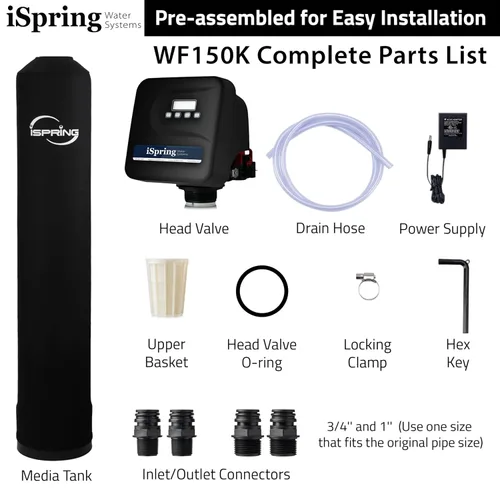 Miniatura 6 de iSpring WF150K Sistema central de filtración de agua para toda la casa con válvula inteligente Set and Forget de hasta 10 años