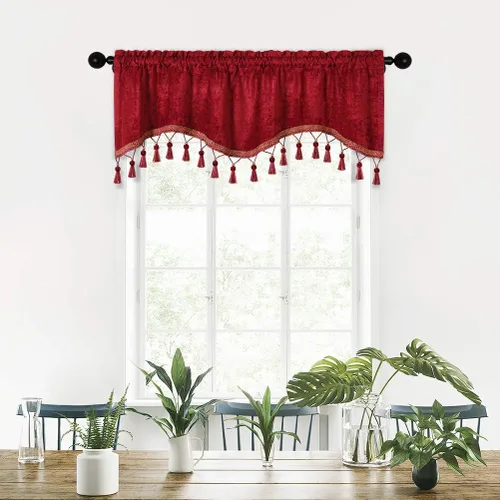 Miniatura 9 de Cortinas de doble cara de felpilla para cortina de cocina, cenefa para sala de estar