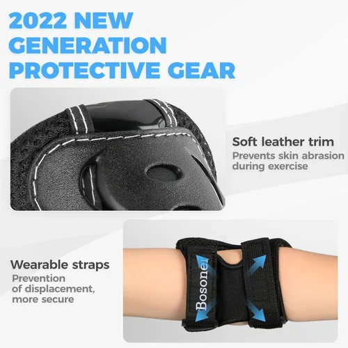 Miniatura 3 de BOSONER Knee Pads for Kids Roller-Skating: Adjustable Protective Gear Set Knee Elbow Pads Wrist Guards for Bike Cycling Skateboarding Scooter Gifts