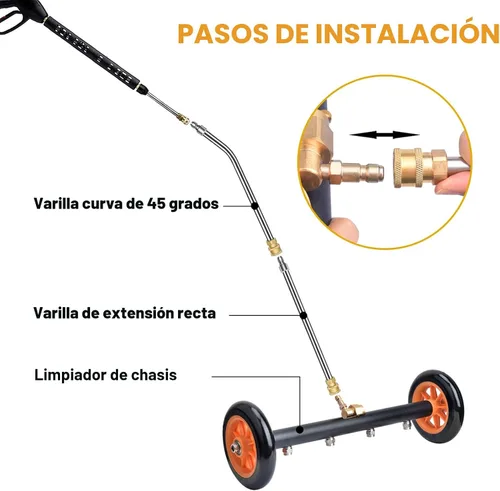 Miniatura 5 de EVEAGE Escoba de agua 2 en 1 para lavadora a presión del tren de rodaje de 16 pulgadas, accesorio para lavadora a presión debajo del automóvil