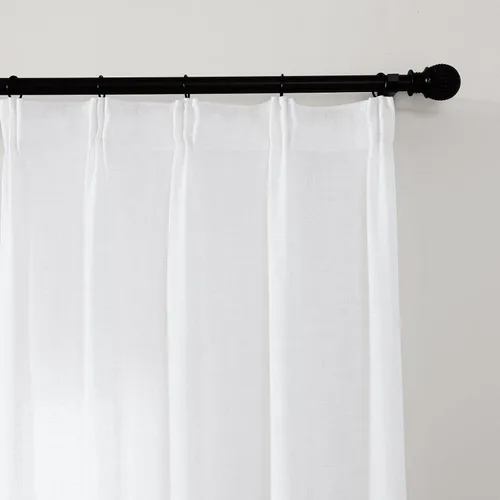 Miniatura 45 de Cortinas semitraslúcidas de lino neutro de 84 pulgadas de largo, cortinas y cortinas de lino beige crema que filtran la luz, tratamientos modernos