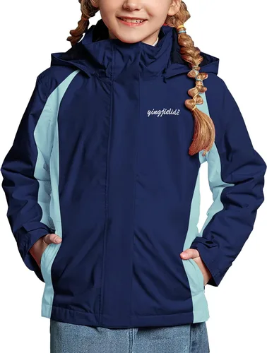 Miniatura 7 de Chaqueta de esquí impermeable para niñas, chaqueta de snowboard para exteriores, resistente al viento, con forro polar, abrigo de nieve cálido