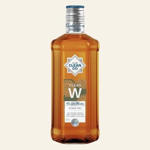 CleanCo Clean W - Alternativa al Whiskey Sin Alcohol | Destilados Premiados de Cero Prueba | Sin Azúcar, Bajas Calorías, Sin Edulcorantes | Vegano y