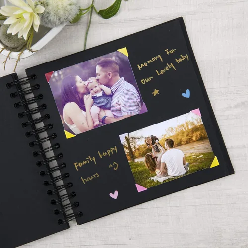 Miniatura 3 de Álbum de fotos pequeño DIY para manualidades de 8 x 8 pulgadas con foto de portada, 80 páginas, tapa dura, papel para manualidades, álbum de fotos