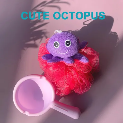 Miniatura 5 de Loofah - Esponja exfoliante para ducha, cepillo de malla con juguetes de animales, bola de esponja para baño, spa, cuerpo para niños y niños, espuma